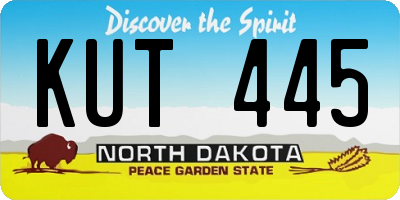 ND license plate KUT445