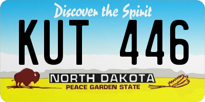 ND license plate KUT446
