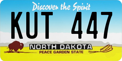 ND license plate KUT447
