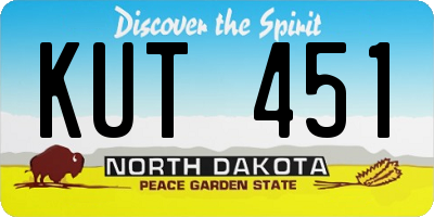 ND license plate KUT451