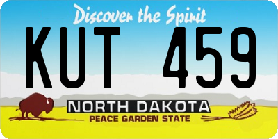 ND license plate KUT459
