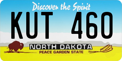 ND license plate KUT460