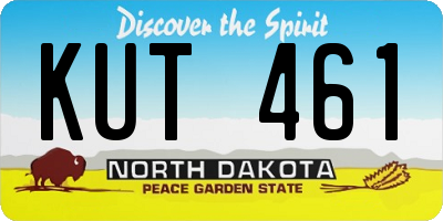 ND license plate KUT461