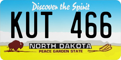 ND license plate KUT466