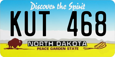 ND license plate KUT468