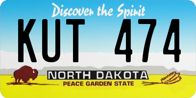 ND license plate KUT474
