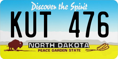 ND license plate KUT476