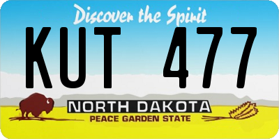 ND license plate KUT477