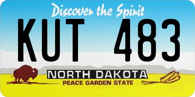 ND license plate KUT483