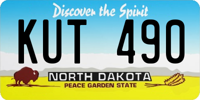 ND license plate KUT490