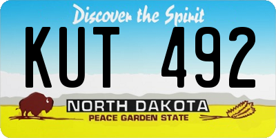 ND license plate KUT492