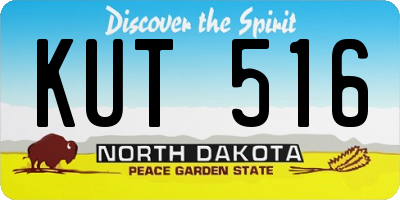 ND license plate KUT516