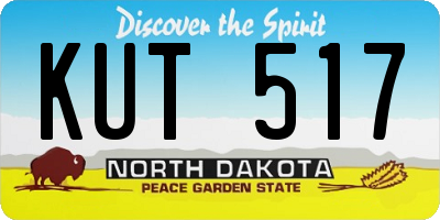 ND license plate KUT517