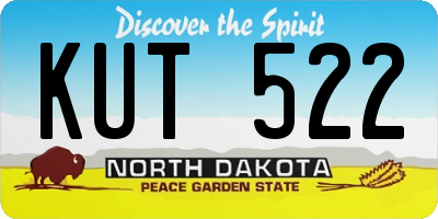 ND license plate KUT522