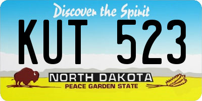 ND license plate KUT523