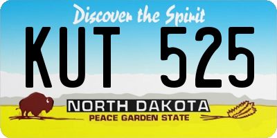 ND license plate KUT525