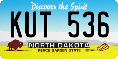 ND license plate KUT536