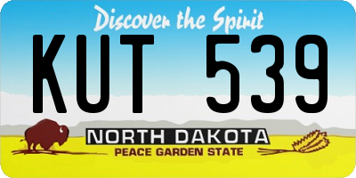 ND license plate KUT539