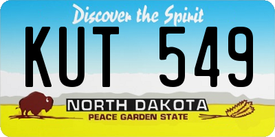 ND license plate KUT549