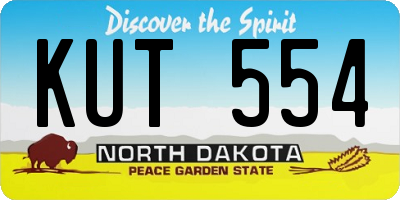 ND license plate KUT554