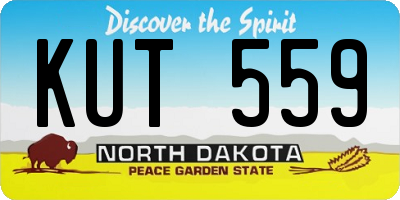 ND license plate KUT559