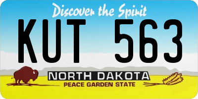 ND license plate KUT563