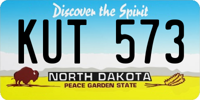 ND license plate KUT573