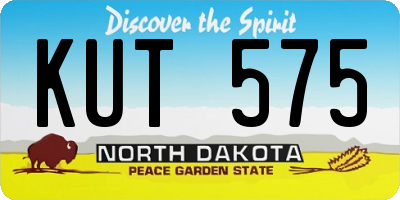 ND license plate KUT575