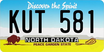 ND license plate KUT581