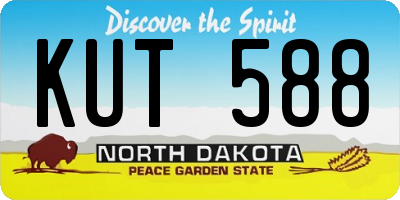 ND license plate KUT588
