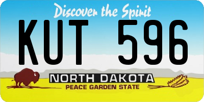 ND license plate KUT596