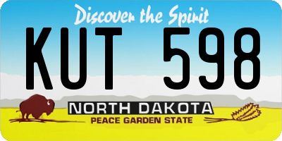 ND license plate KUT598