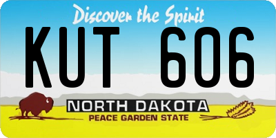 ND license plate KUT606