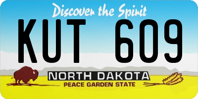 ND license plate KUT609