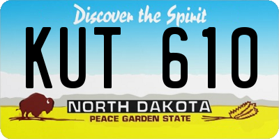 ND license plate KUT610