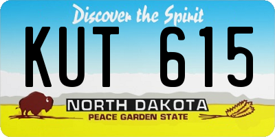 ND license plate KUT615