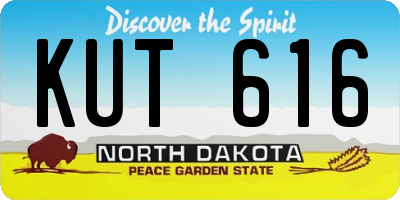 ND license plate KUT616