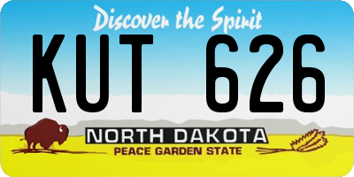 ND license plate KUT626