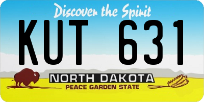 ND license plate KUT631
