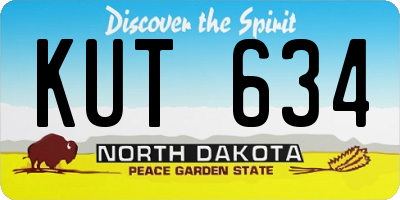 ND license plate KUT634