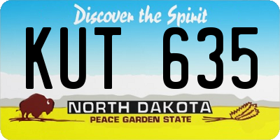 ND license plate KUT635