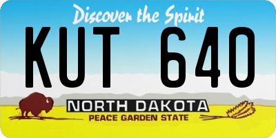 ND license plate KUT640