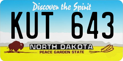 ND license plate KUT643