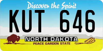 ND license plate KUT646