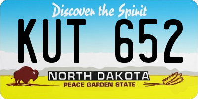 ND license plate KUT652