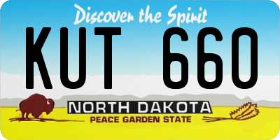 ND license plate KUT660
