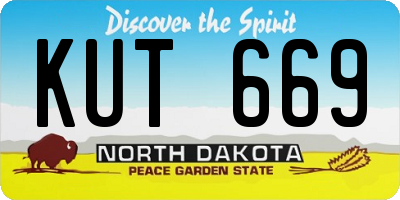 ND license plate KUT669