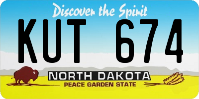 ND license plate KUT674