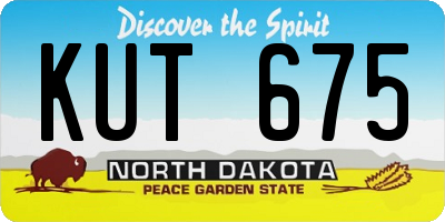 ND license plate KUT675
