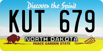 ND license plate KUT679